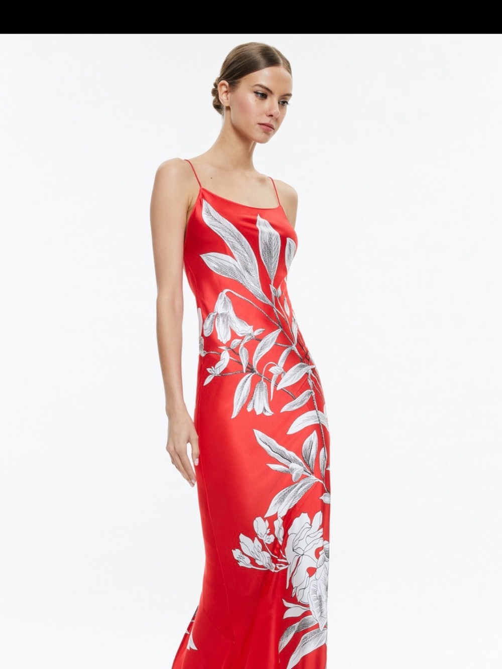 Alice + Olivia Paloma Slip Maxi Dress | Red Floral Print | Size 6 | Worn Once - Picture 3 of 8